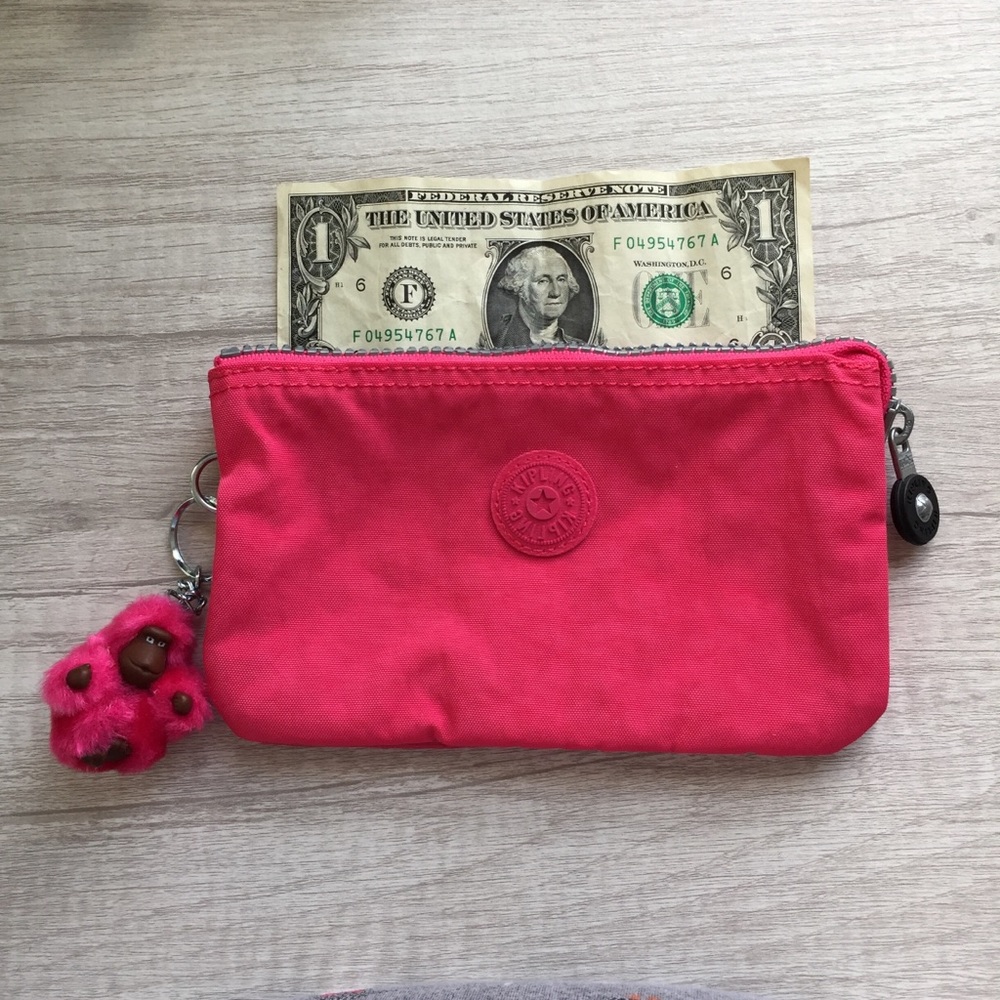 Kipling hot pink Creativity Large pouch